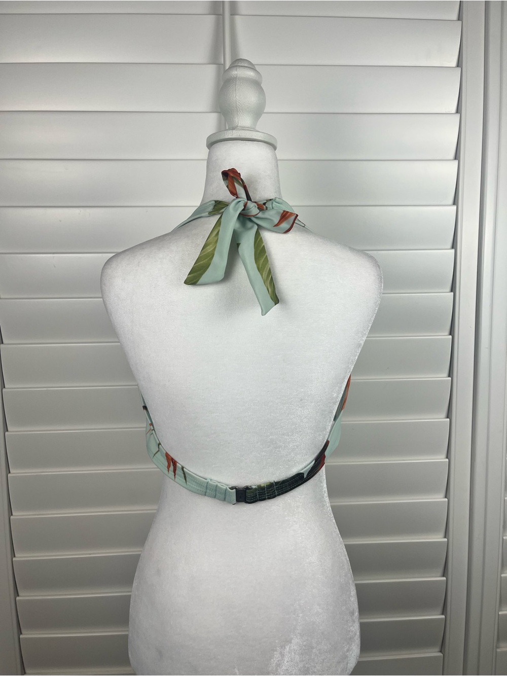 Tommy Bahama Green Leaf-Print Halter bikini size L top C cup + summer coquette - Picture 6 of 9